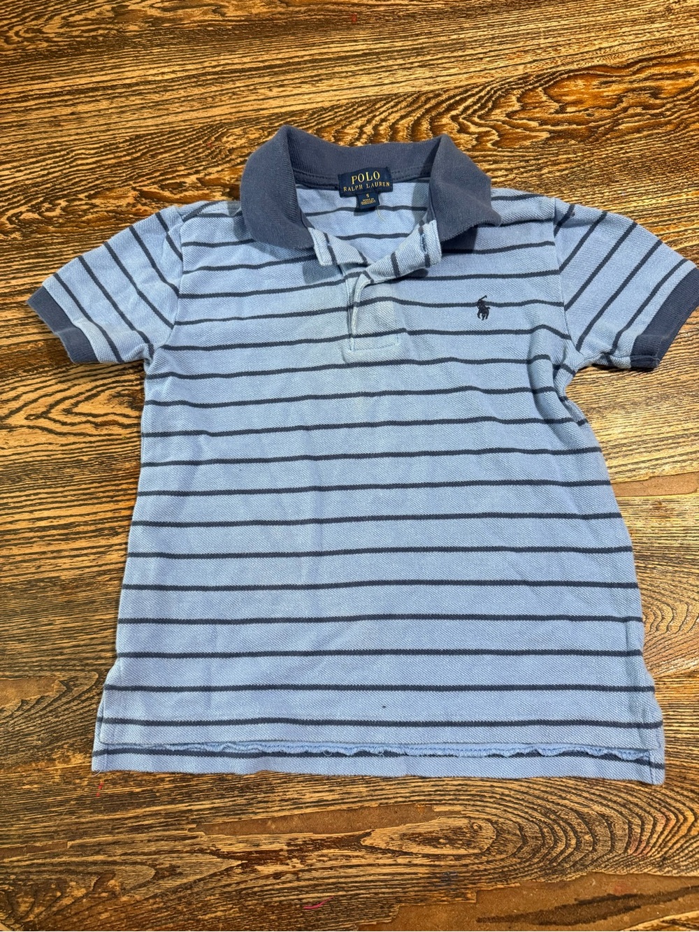 Polo by Ralph Lauren Light Blue & Navy Striped Boys Polo